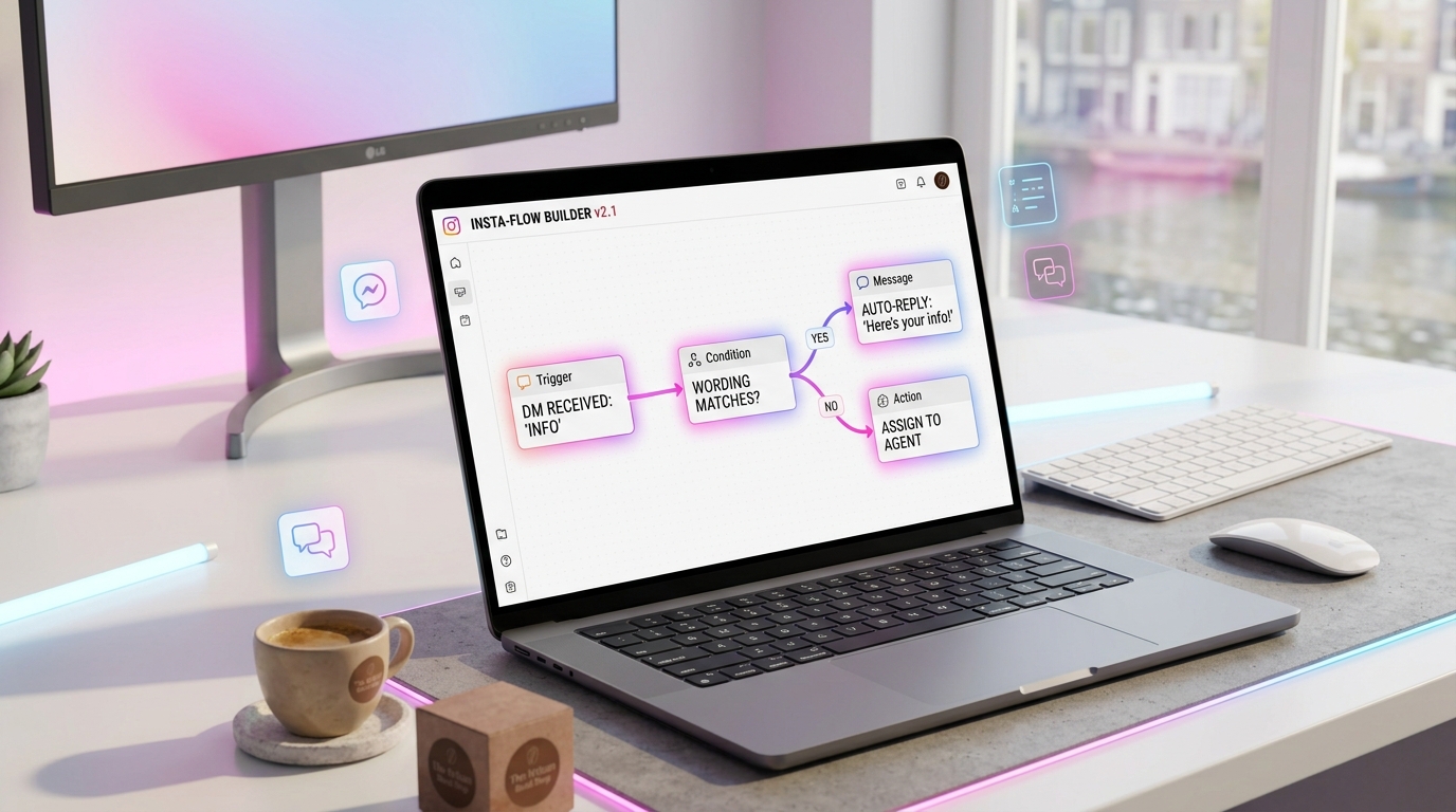 How to Build an Instagram DM Flow That Converts — Flow Builder · Instagram automation guide
